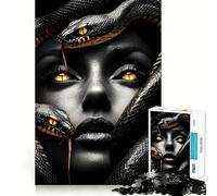Woman with Snakes Jigsaw Puzzles1000 Pieces Cognitive Boost Fun Burr Free Clean Cut Pieces Holiday Indoor Entertainment Toy (38x52cm)