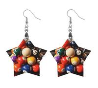 woman wood earring coding design dangle lightweight earring gift anniversary birthday, Star, Wood, Not a gemstone