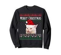 Woman Yelling at a Smudge Cat Ugly Christmas Sweater Meme Sweatshirt