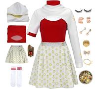 Woman4 Zombies Costume Girls Novai Cosplay Cheerleader Costume with Wig Earrings Wristband Halloween Set (b, 2XL)