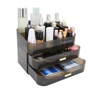 Womanht Makeup Organizer with 2 Drawers, Cosmetics Organizer for Bedroom and Bathroom Vanity Countertops, Large Capacity Cosmetic Storage Box for Skincare Cream Perfume Lipstick Dresser Counter-Black