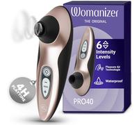 Womanizer Pro40 Clitoral Sucking Toy - Clit Stimulator with 6 Suction Speeds - Waterproof Sucker Vibrator - Rechargeable Vibrating Adult Sex Toy Gifts for Women and Couples - Limited Rose Gold Edition