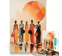Womans African Jigsaw for Adults 1000 Pieces Think Skill Game High Precision Die Cut Entertaining Challenge for Spare Time (38x52cm)