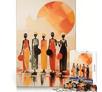 Womans African Jigsaw Puzzle for Adults 1000 Pieces Creative Think Stress Relief Fun Exact Edges Thoughtful Xmas (38x26cm)