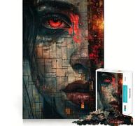 Womans Face Jigsaw Puzzle1000 Pieces Thinking Skill Game Seamless Fit Precise Pieces Family Fun Night Activity (38x52cm)