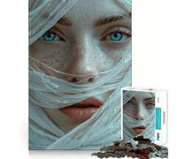 Woman's Face with Veil Jigsaw for Adults 1000 Pieces Think Skill Game High Precision Die Cut Entertaining Challenge for Spare Time (50x75cm)