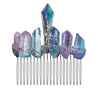 Woman's Handmade Natural Crystal Hairbands For Creative Metal Crown Hair Comb For Head Accessories