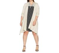 Womans Hanky Hem Waterfall Cardigan Ladies Long Sleeve Open Front Top Jersey Cardigan (Stone UK 16-18)