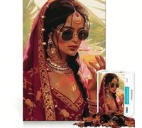 Womans Indian with Drink Adult Jigsaw1000 Pieces Mind Boost Game Premium Laser Cut Quality Relaxing Indoor Group Activity (50x75cm)