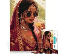 Womans Indian with Drink Adults 1000 Piece Jigsaw Puzzle Recall Fun Play Premium Laser Cut Quality Quiet Time Mind Exercise at Home (38x26cm)