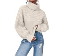Womans Jumper High Neck Pullover Long Sleeved Sweater European and American Border Trade Women's Clothing Solid Color Knitted Sweater W Knitwear Women White