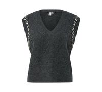 Woman's Knit Top with Rhinestones at the Armholes QS Gris M