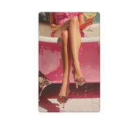 Woman's Legs in A Pink Bathtub Single Toggle Blank Wall Plate Light Switch Cover Decorative 1 Gang for Kitchen Room Bathroom Size 11.4x7cm