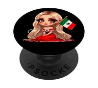 Woman's Mexicans Girl Patriotic Mexican Roots Badass Latina PopSockets Adhesive PopGrip
