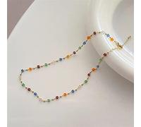 Woman's Necklace Bead Multicolor Necklace Tiny Faceted Small Simple Stacking Necklaces for Women Daily Party Jewelry Gift Accessories Jewellery Accessories Gift