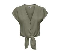 ONLY Women's Onlsiesta SS Knot Lin Bl Shirt PNT Noos, Deep Lichen Green, L
