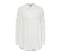 ONLY Women Long Oversized Shirt Blouse | Long Sleeve Classic Tunic | Top with Slits ONLTHYRA, Colours:White, Size:M