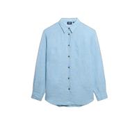 Superdry Casual Linen Boyfriend Long Sleeve Shirt Blue M Woman