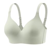 Woman's Sports Bra and Casual Solid Color Underwear Skin Friendly and Comfortable Bra (Green, L)