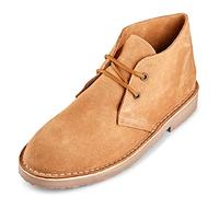 Womans Suede Leather Desert Boots By Roamers In Brown Sand UK 7