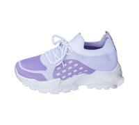 Woman's Trainers Women's Breathable Casual Sneakers Lightweight Comfortable Walking Shoes for Everyday Wear with Elastic Closure Flat Heel Design Purple