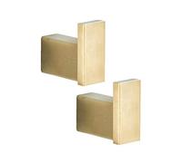 WOMAO Command Hooks Gold Brushed Wall Mounted 2 Packs Towel Hooks SUS 304 Stainless Steel for Bathroom Kitchen Toilet Coat Hooks