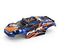 Womaqu RC Car Body Shell Spare Part 1:14 - Durable PVC Truck Body with LED Light Bar, Blue Orange, Compatible with HS14322