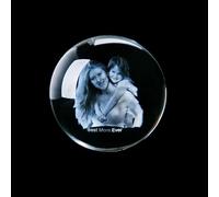 WOMB Custom 3D Crystal Photo Ball, Personalised Crystal with Laser Engraved Photo, Customised Gifts for Him Her Birthday (ball only, 2D 8 cm)