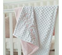 WOMB Custom Blanket with Name Personalised Baby Girl's Pink Embroidered Luxury Waffle Blanket Personalised Blanket Embroidered Soft Baby Blanket Newborn (76 * 100cm/30 * 40in)