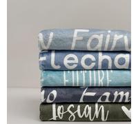 WOMB Personalised Blanket for Boys and Girls Custom Blanket Newborn Kids Teens Adults Personalised Gift