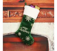 WOMB Personalised Christmas Stockings Personalised Embroidered Christmas Classic Santa/Snowman Xmas Stocking Custom Name Embroidered Christmas Stocking (Green,No Need Name)