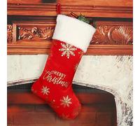 WOMB Personalised Christmas Stockings Personalised Embroidered Christmas Classic Santa/Snowman Xmas Stocking Custom Name Embroidered Christmas Stocking (Red,No Need Name)