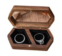 WOMB Personalised Ring Box,Ring Box Wedding Day,Wooden Wedding Ring Box with Custom Name,Personalised Wedding Ring Boxes for Ceremony (10x5x2.8cm,Style 2)