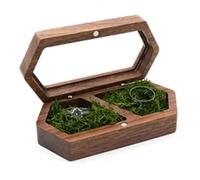 WOMB Personalised Ring Box,Ring Box Wedding Day,Wooden Wedding Ring Box with Custom Name,Personalised Wedding Ring Boxes for Ceremony (10x5x2.8cm,Style 4)