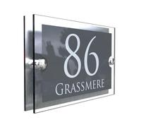 WOMB Personalized Acrylic 3d Modern House Number Sign for Outside,personalized Street Signs,custom Acrylic Sign,door Number Plaques for Wall House Numbers Plaques (21x30cm)
