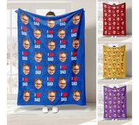 WOMB Personalized Dad Blanket, Baby Face Blanket, Custom Photo Personalized Dad Blanket, Baby Face Blanket, Customized Christmas Blanket,Custom Photo for Dad, Grandpa, Family (100x130cm)