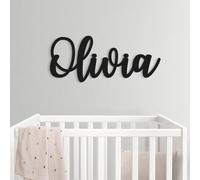 WOMB Personalized Modern Wood/Acrylic Name Sign, Custom Wooden Name Plaque, Baby Nursery Wall Decor, Length 40cm (15.8in)