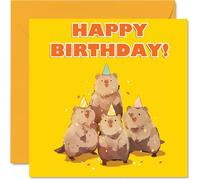 Wombat Birthday Cards for Her or Him, Party Animals Pyramid
