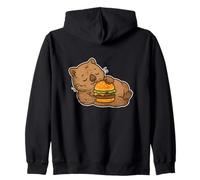 Wombat Burger Snuggle Cartoon Zip Hoodie