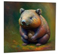 Wombat Greeting Card Animal Impressionism Art 145mm x 145mm
