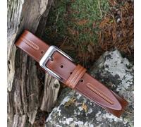 Wombat Leather Thick Tan Patterned Leather Belt - Leather - Tan - 2XL