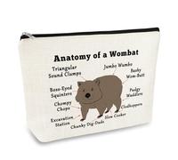 Wombat Lover Gift Makeup Bag Wombats Gift for Girls Women Wombat Themed Cosmetic Bag Animal Lovers Bear Lover Gifts Birthday Christmas Graduation Gifts for Friend Sister Daughter Travel Pouch