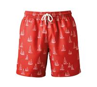 Wombat Men's Nautical Swim Shorts in Coral | Size: Large Wombat Coral L