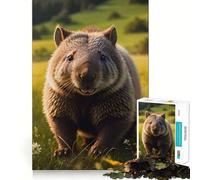 Wombat Smile Animals Teenagers 1000 Pieces Puzzle Memory Fun Game Clean Cut Sturdy Components Portable Travel Friendly Fun Game (38x26cm)