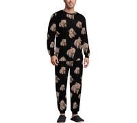 Wombat Soft Mens Pyjamas Set Loungewear Long Sleeve Round Neck Tops And Pants