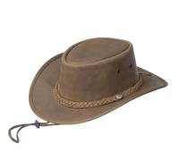 Wombat The Drifter Crazy Horse Leather Cowboy Hat | Foldable, Premium, Full-Grain Leather, Showerproof Finish, Wide Brim Sun Protection, Adjustable Chin Strap