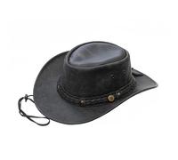 Wombat The Wilds Crushable Leather Cowboy Hat, Black, XLarge