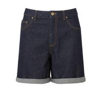 Wombat Womens Denim Shorts Classic Wash Brass Details Contrast Stitching