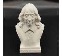 Womeet French Philosophy Bust Statue Sculpture, 3D Printing Collection Descartes Montesquieu Foucault Voltaire Rousseau Figurine for Living Room Home Desk Decor 10cm (Descartes)