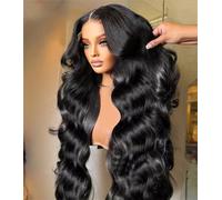 Women 13X6 Hd Transparent Lace Frontal Wig 13X4 Brazilian Body Wave Human Hair Wigs Black 26in#250#13x6